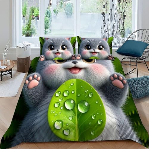 Housse de couette super king ours animaux microfibre 260x220cm lit garçon 3d - 3