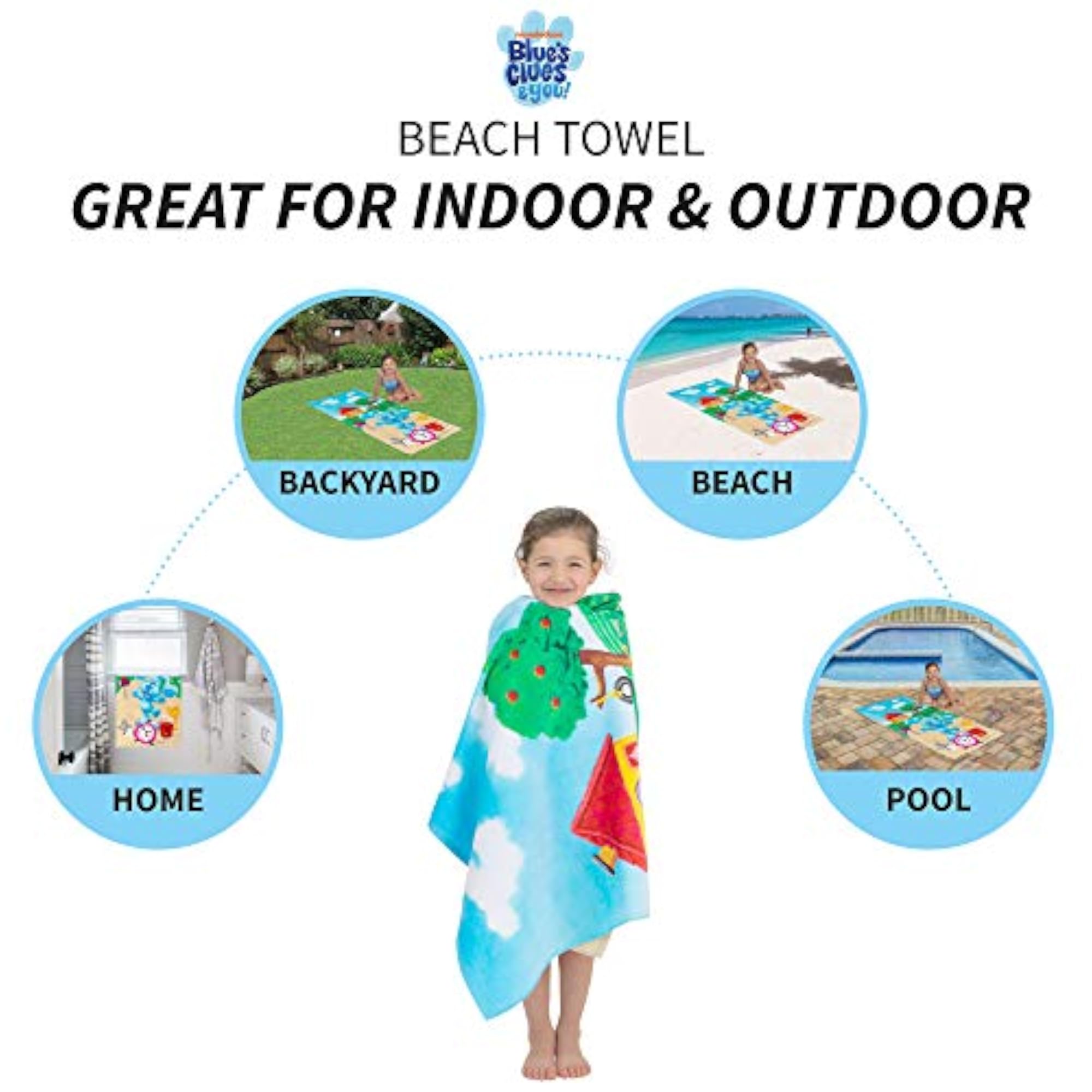 Kids Super Soft Cotton Beach Towel, Sonic Design