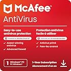 McAfee AntiVirus Protection 2025 | 1 PC (Windows)| Cybersecurity software includes Antivirus Protection, Internet Security Software | 1 Year Subscription | Online Code