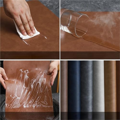 Sets de table en similicuir marron imperméables et isolants