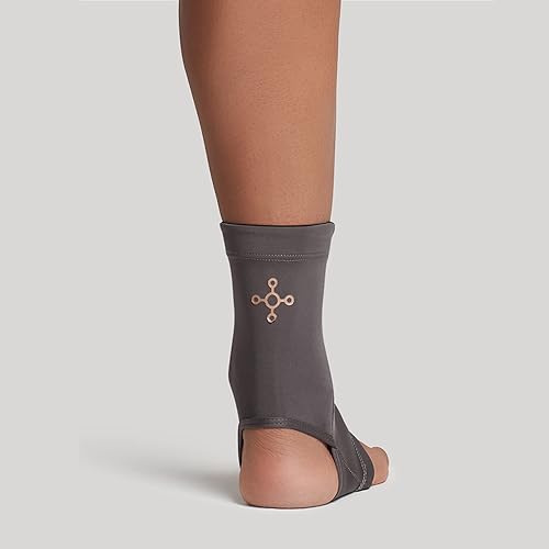 Miniatura 3 de Tommie Copper Manga de compresión de tobillo para mujer, tobilleras para hombres, transpirable, gris pizarra, talla M