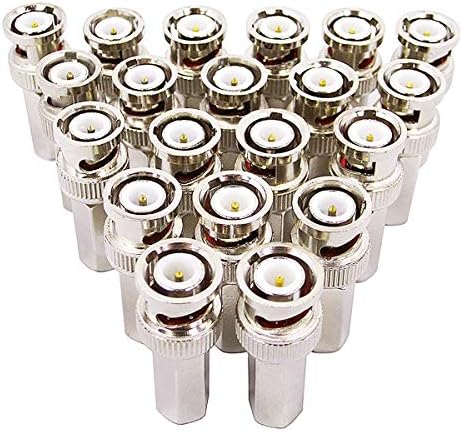 BeElion 20PCS BNC Male Twist-on Coax Coaxial RG59 Connector for CCTV Security Camera