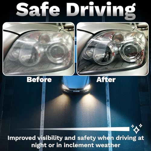 BFXM 38Pcs Car Headlight Restoration Kit, 3 Inch Headlight Polishing Kit, Headlight Cleaning Kit with Sanding Disc Scouring Pad Polishing Pad Suitable for Drill Universal for All Type of Car Headlight