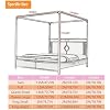 Heavy Duty Metal Four Poster Canopy Bed Frame with Post Poles, Twin Full King Size, Sturdy Support for Bedroom