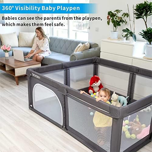 Baby Playpen, Extra Large Playpen for Babies(180cm x 150cm), Kids Safe Play Center for Babies and Toddlers Gives Mommy a Break