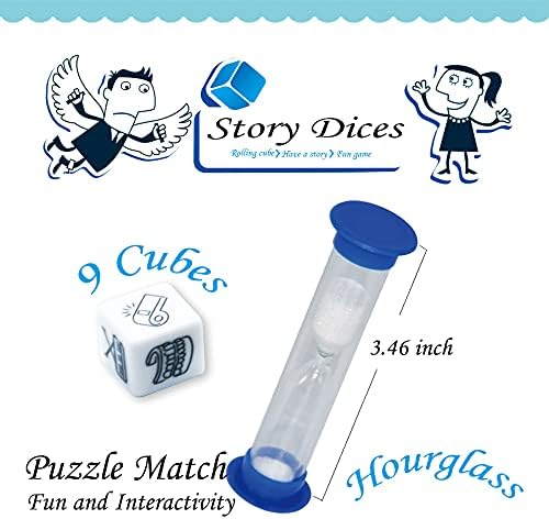 Miniatura 2 de Mbarbs Story Cubes 9 Storytelling - Juego de dados de 1 minuto de reloj de arena creativo para niños y adultos, un viaje feliz y dados de lenguaje