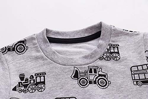 CM-Kid Boys Excavator Sweatshirts Toddler Boy Long Sleeve T-Shirts Pullover Cartoon Tee Sport Tops for Kids Size 2-73