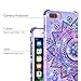 iPhone 7 Plus Case, iPhone 8 Plus Case, Emogins Phone Case for Apple, Soft Silicone Protective Cover with Purple Mandala Flower Design for Women Girls
