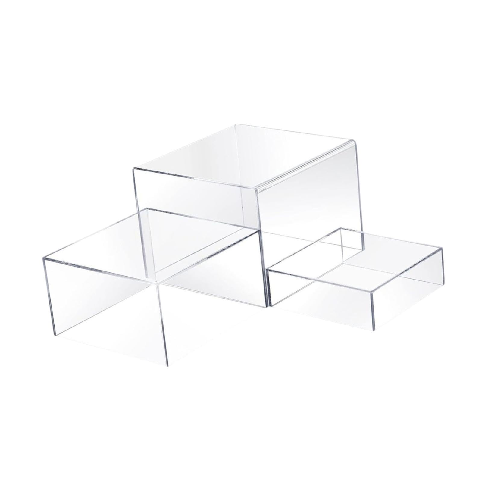 Set di alzate in Acrilico Resistente per Matrimoni, Cupcake, Chiaro | cibo, feste, brunch, buffet, 5,98 pollici x 5,98 pollici x 1,97 . Alzata per cibo per tavolo da buffet, espositore in
