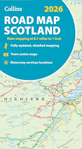 2026 Collins Road Map Of Scotland: Folded Road Map