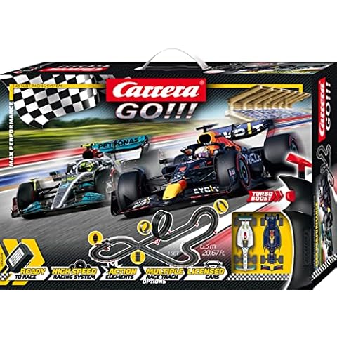Carrera GO Max Performance Rennstrecken-Set für Erwachsene & Kinder ab 6 Jahren 6.3m Länge Rennbahnen und lizensierte Slotcars bis zu zwei Spieler Cover