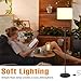 Modern Floor Lamp Simple Design with White Shade, Foot Pedal Switch, 60