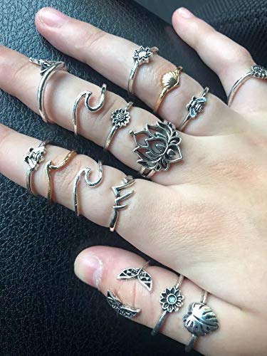 ANEL DOURADO PRATEADO CONJUNTO 15 PÇS ONDA GIRASSOL A1217