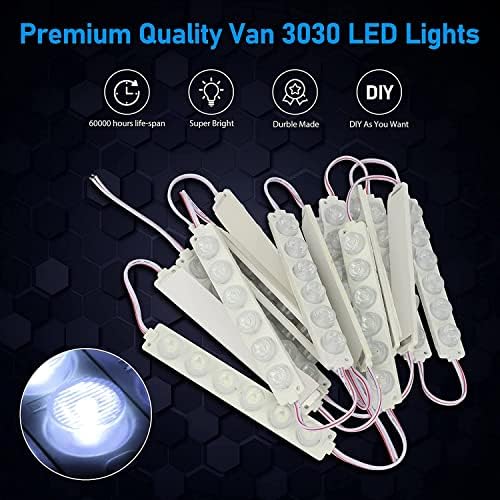 Linkstyle 12V 90 LEDs Van Interior Lights Car LED Ceiling Lights Kit, Super Bright Ceiling Work Light Dome Lamp for Van RV Trailer Boat Camper Truck Caravans Cargo Transit Bus (15 Modules, White)
