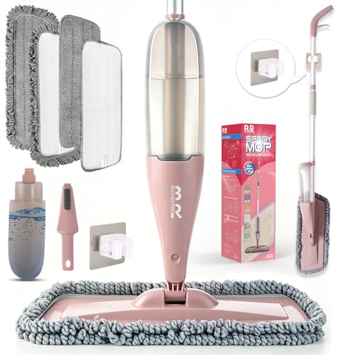 Balai Serpillère Vaporisateur Spray Mop Balai Lave Sol avec Vaporise Microfibre Balai Serpillere avec Reservoir pour la Maison la Cuisine Le Bois Dur Le...
