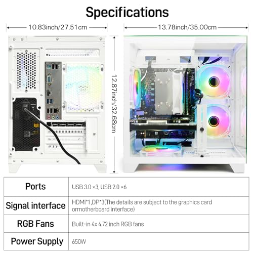 LXZ Gaming PC Desktop Ryzen 7 8700F | 32GB DDR5 RAM | GeForce RTX 5060 8GB | High-Performance Gaming & Design Computer, White Tower PC by LXZ - Image 5