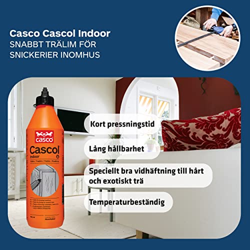 Casco Cascol Indoor - Schnellhärtender Holzkleber zum Verkleben von Holz auf Holz im Innenbereich. 750 ml