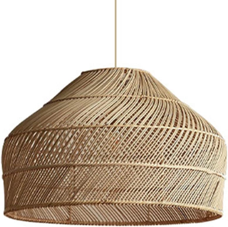 Lustre en bambou et suspension rotin pour éclairer une table de salle à manger