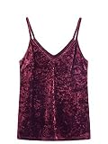 Mulberry Red Strappy Velvet Cami Tank Top