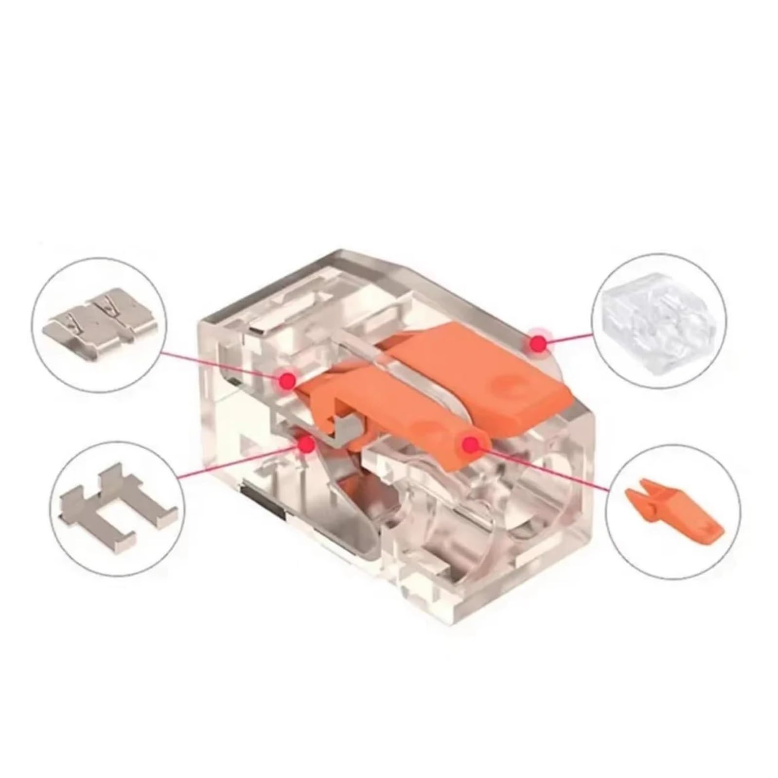 Connettori for cavi a leva elettrica da 20/90 pezzi 2 porte 3 5 connettore terminale rapido for morsetto for cavo elettrico | 90PCS