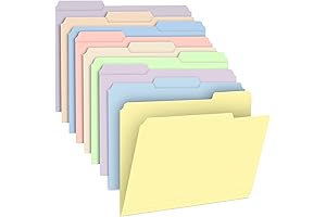 9 Pack Assorted Colored File Folders With Tabs