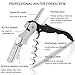 HYZ Wine Opener Waiter Corkscrew, Professional Wine Key for Servers, Bartender with Foil Cutter, Manual Wine Bottle Opener Double Hinged(3-Pack Black)