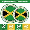 96 PCS Jamaica Flag Party Supplies Paper Plates Napkins Jamaica Birthday Decorations Favors for Jamaican Serves 24 #2