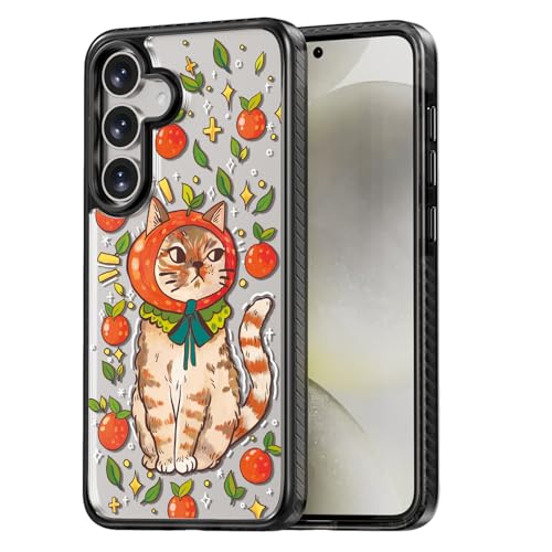 Rosarnnah for Samsung Galaxy S25 Plus Case Aesthetic Black, Kitty Cat