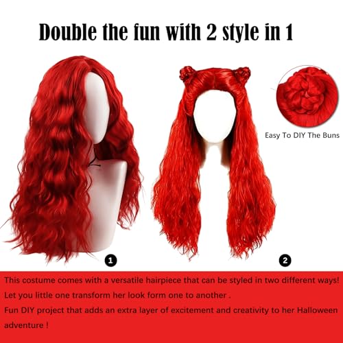 Disfraz rojo para niñas, talla 4-14 años miniatura 6