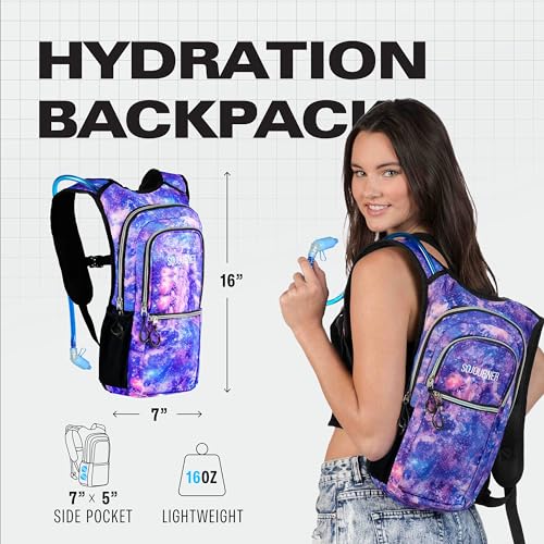 Image of Sojourner Hydration Pack, Hydration Backpack - Water Backpack with 2l Hydration Bladder, Festival Essential - Rave Hydration Pack Hydropack Hydro for Hiking, Running, Biking, Festival Gear