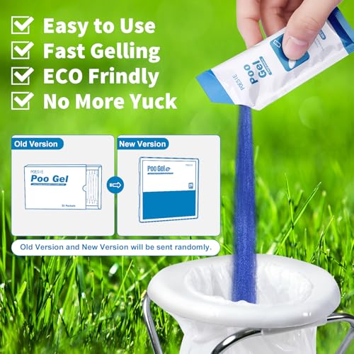 Poesie Liquid Waste Gel for Portable Toilet 25 Packets Porta Potty Degradable Absorbent Gel Poo Urine Powder for Outdoor Recreation Camping Toilet Emergency Toilet Treatment Chemicals - Thumbnail 2