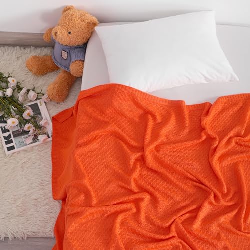 Image of NTBAY Rayon Derived from Bamboo Toddler Blanket, 30 x 40, Orange