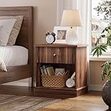 OPULENTHOME - Mesita de noche de madera con cajones, sala de estar (61 x