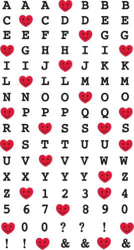 Ek Success brands Pegatinas Adhesivas Happy Heart Alphabet