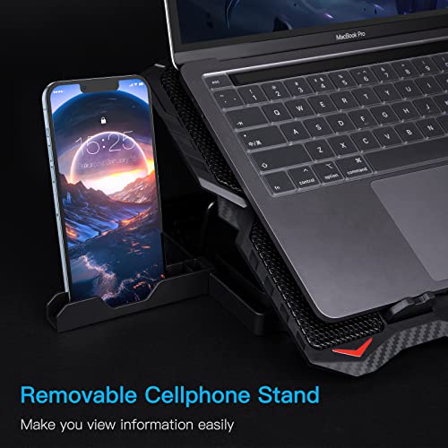 Trakxy-Laptop-Cooling-Pad-Compatible-with-121-156-Inch-Laptops-Laptop-Fan-Cooling-Stand-Adjustable-Height-with-6-Quite-Fans-Blue-LED-Lights-6-Speeds-LCD-Monitor-Cooling-Pad-for-Gaming-Laptops