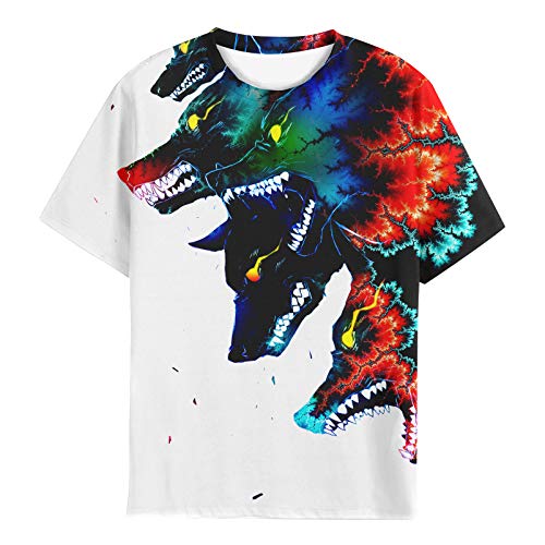 EOWJEED Kid Shirts 3D Graphic Printed T-Shirts for Boys and Girls Tees 6-16 Years - white - 14-16 YEARS