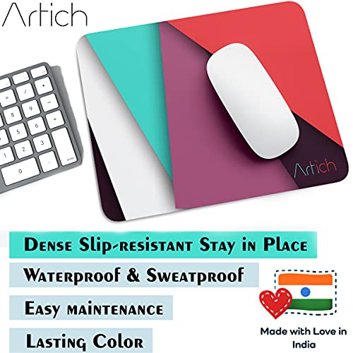 Image of Artich Designer Gaming Mouse Pad for Office Laptop /Computer with Super Soft Non-Slip Rubber Base and Lycra Cloth Surface for Silky Touch Rectangle (Blue Violet Red Abstract)