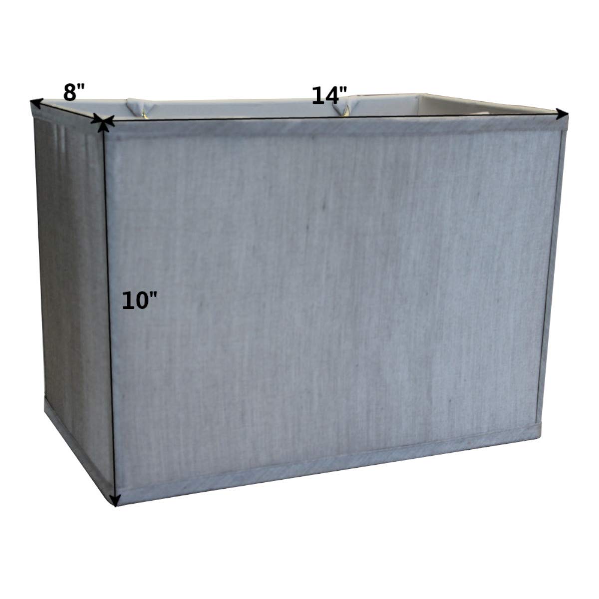 Rectangular Drum Lampshade (8x14) (8x14) x 10 Softback Bavarian Gray Fabric