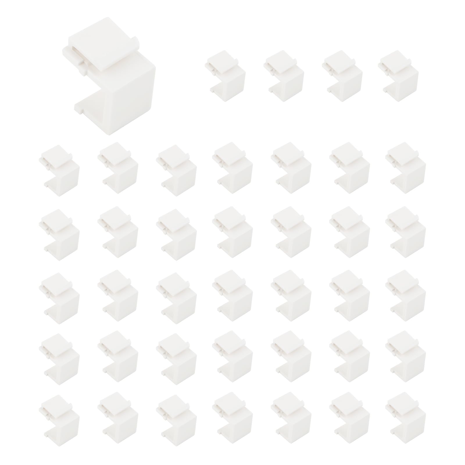 WSOLDMA 10/20/30/40/50PCS Blank Keystone Jack Inserts, Snap-in Keystone Blanking Plates for Keystone Wall Plates & Patch Panels White/Black (White,40PCS)
