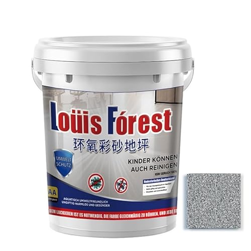 Louis Forest Waterproof Floor Paint,High-Gloss Marble Effect Epoxy Floor Coating,Marble Garage Paint,Louis-Forest Waterproof Water-Based Epoxy Coating (Dark Grey)