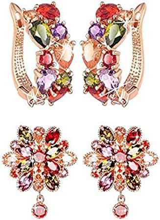 YouBella Stylish Party Wear Jewellery Gold Plated Studs Earrings For Women (Multi-Colour)(Ybear_32177)