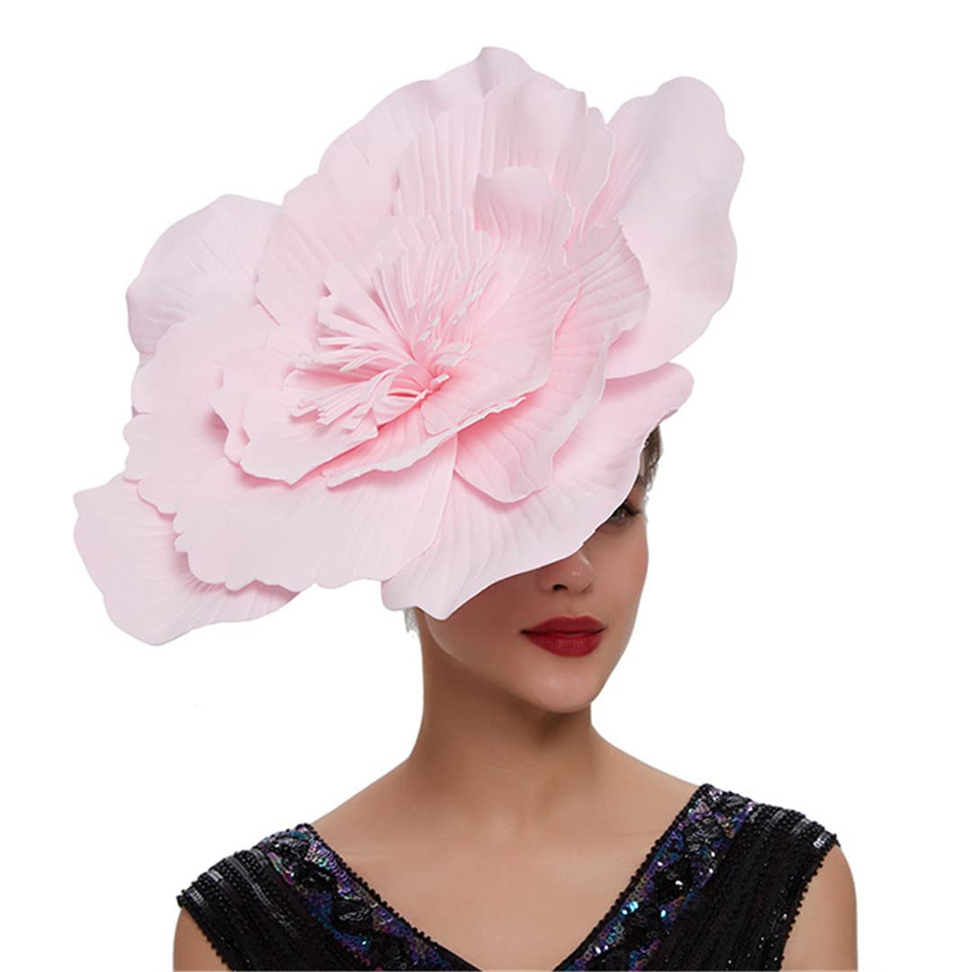 Lmtossey Tocado De Flor Grande para El Cabello, Tocado, Sombrero De Maquillaje Nupcial, Accesorios para El Cabello con Foto