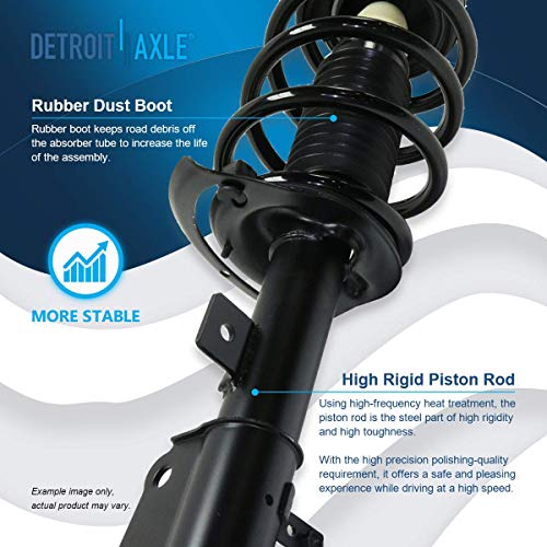 Image of Detroit Axle - 8pc Struts Kit for Chrysler 200 Sebring Dodge Avenger Complete 4 Struts with Coil Spring 4 Sway Bar End Links Front and Rear Replacement Struts Shocks Assembly Suspension