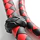 Boowhol Peitsche Leder Lange 140cm, Gerte Reitgerte geflochten S&M Bondage Flogger mit Hängenden Ring Cosplay Sex-Spielzeug Zubehör für BDSM (Schwarz Rot)