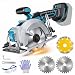 Cordless Circular Saw for Makita 18V/20V Battery, 5" Brushless Circular Saw with 3 Blades, 0-45° Cutting Angle, Max Cutting Depth 1.9"(90°), Idea for Wood Plastic Tile Cut (No Battery)