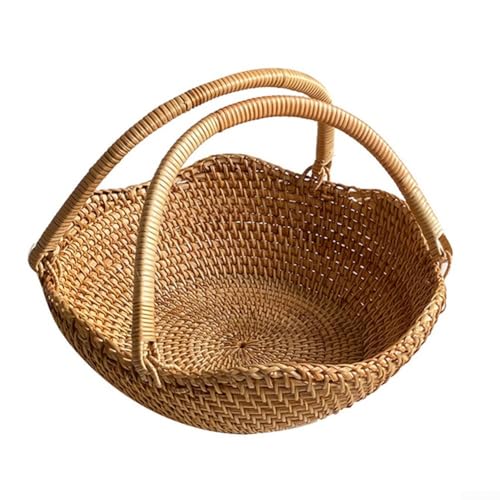 Zilimontt Paniers à pain en rotin synthétique tressé, panier en rotin tissé à la main, boîte de rangement avec organisation, paniers d'étagère en osier naturel tissé empilable