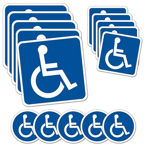 15PCS (3size) Disabled Wheelchair Symbol Handicap Accessible Sticker for Wheelchair Person