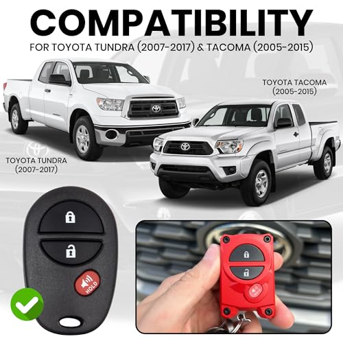 Image of for Toyota Key Fob Cover with Built-in Bottle Opener - Rugged Protective Shell for Tundra (2007-2017) & Tacoma (2005-2015) - Enhanced Grip & Durability - Key Fob Replacement Shell - Custom Colors