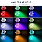 60LED RGB Stage Par Lights - OPPSK 90W Dimmable Sound Activated Multi Modes - Remote & DMX Control - Easy Setup - Uplights for Events Wedding Church Dance Club Home Party Stage Lighting (2Pack) - Image 2