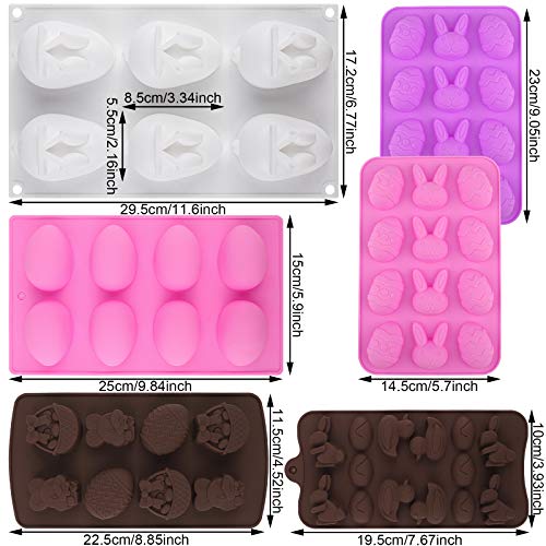 Adxco 6 Pieces Easter Silicone Mold Egg Shape And Bunny Cake Baking Mold Diy Chocolate Mold For Easter Cake Decorating Home Kitchen Diy Baking #TOP1